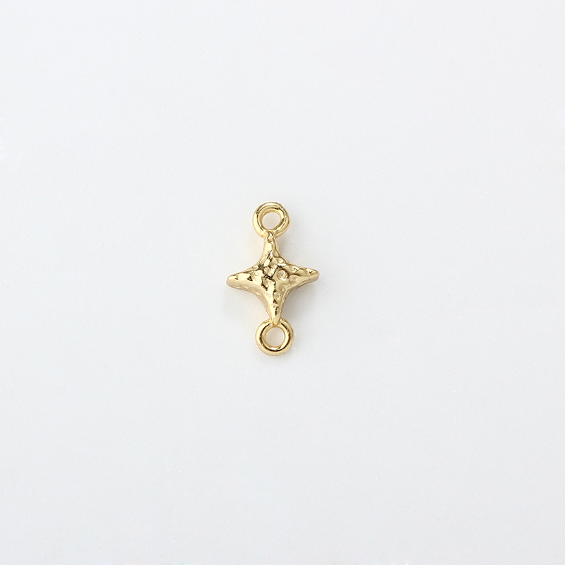 Gold-Tone 925 Silver Hammered Star Connector