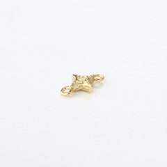 Gold-Tone 925 Silver Hammered Star Connector