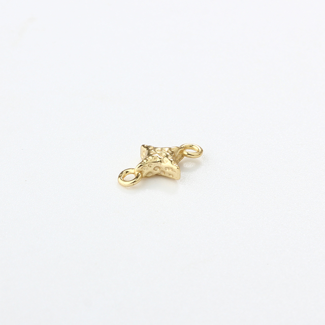 Gold-Tone 925 Silver Hammered Star Connector