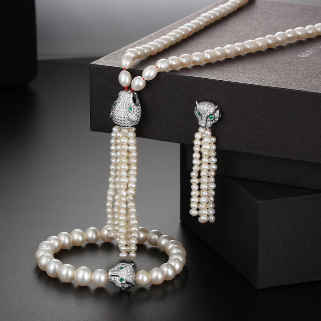 925 Sterling Silver Panther Head Bead for DIY Jewelry