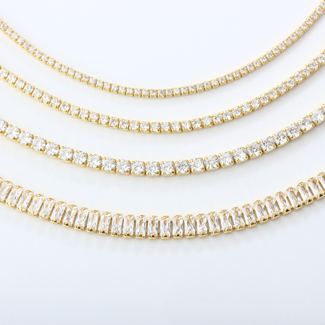 925 Sterling Silver Custom Cubic Zirconia Tennis Chain