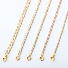 925 Sterling Silver Custom Cubic Zirconia Tennis Chain