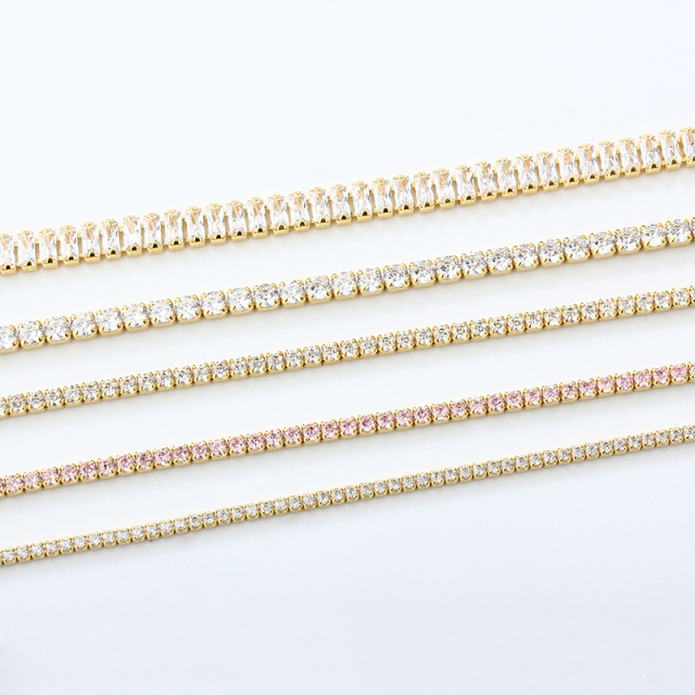 925 Sterling Silver Custom Cubic Zirconia Tennis Chain