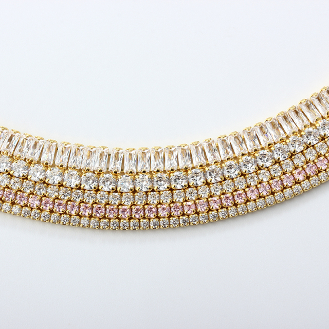 925 Sterling Silver Custom Cubic Zirconia Tennis Chain