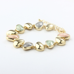 Gold-Tone Metal Colourful and Irregular Bead Bracelet