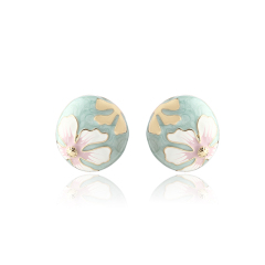 Gold-Tone Boho Style Floral Metal Earring Studs