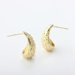Gold-Tone Metal Drop Shape Earring Studs