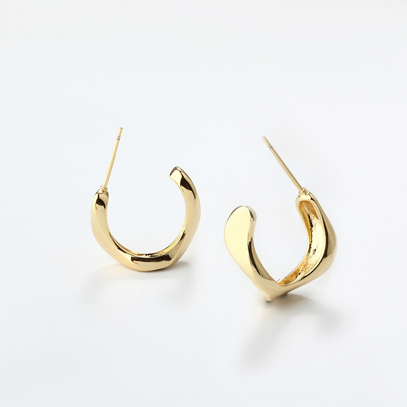 Gold-Tone Metal Earring Hoop Studs