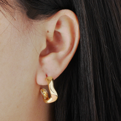 Gold-Tone Metal Earring Hoop Studs