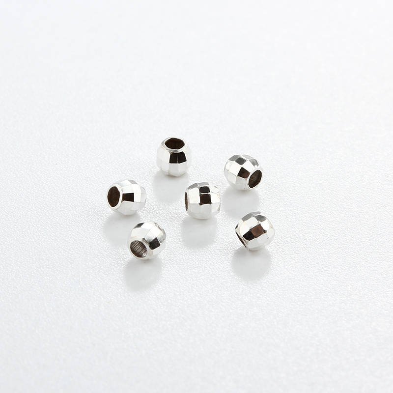 925 Sterling Silver Faceted Ball Spacer Beads