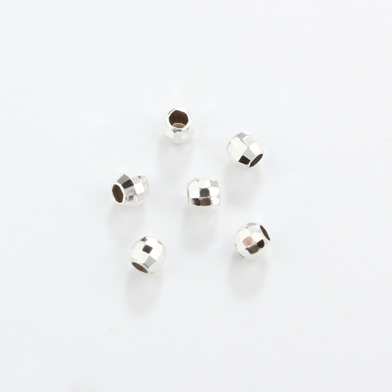 925 Sterling Silver Faceted Ball Spacer Beads