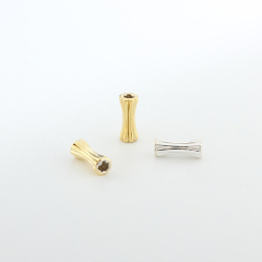 925 Sterling Silver Textured Bamboo Tube Beads