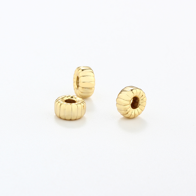 925 Sterling Silver Striped Tire Spacer Beads