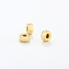 925 Sterling Silver Striped Tire Spacer Beads