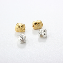 925 Sterling Silver Textured / Hammered Barrel Beads