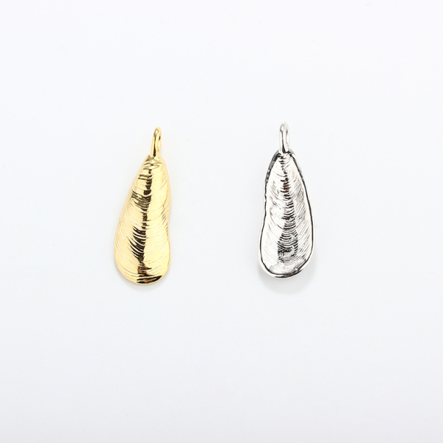 925 Sterling Silver Ocean Long Shell Conch Charm