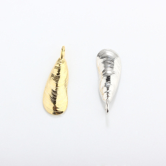 925 Sterling Silver Ocean Long Shell Conch Charm