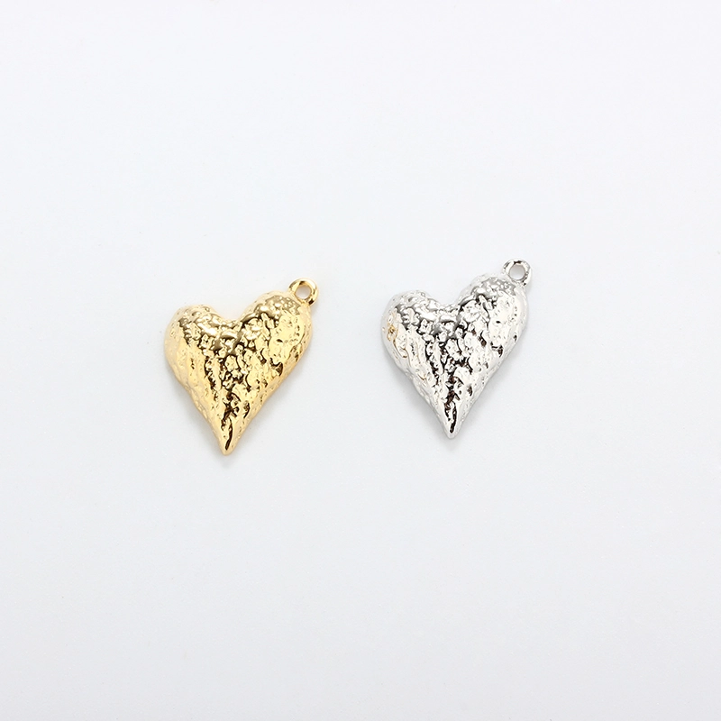OEM custom 925 sterling silver hammered heart charm wholesale