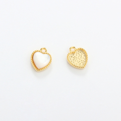 925 Sterling Silver Heart Mother Shell Charm