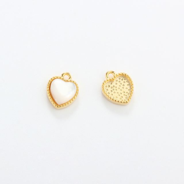 925 Sterling Silver Heart Mother Shell Charm