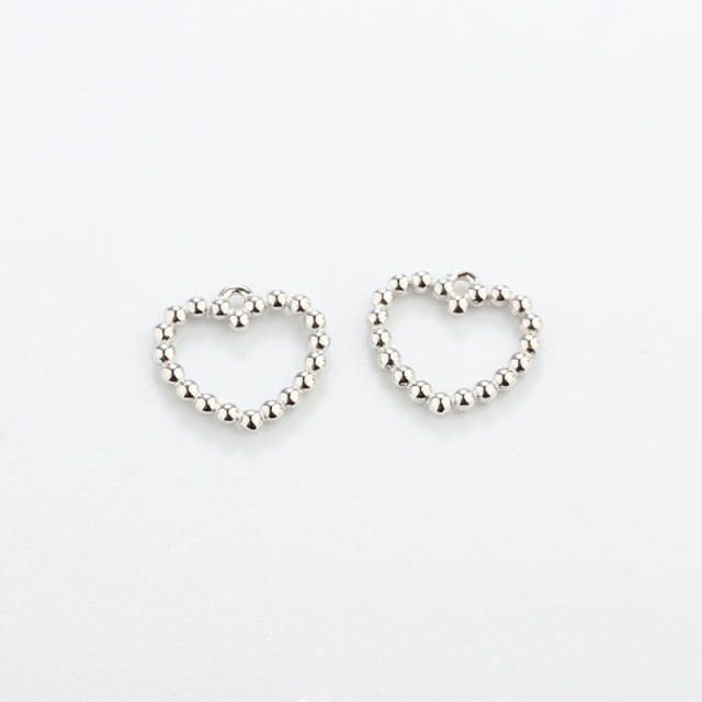 925 Sterling Silver 10*12mm Heart Charm