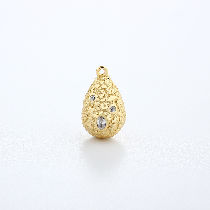 925 Sterling Silver Drop Hammered Charm