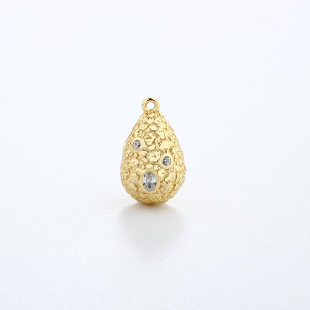 925 Sterling Silver Drop Hammered Charm