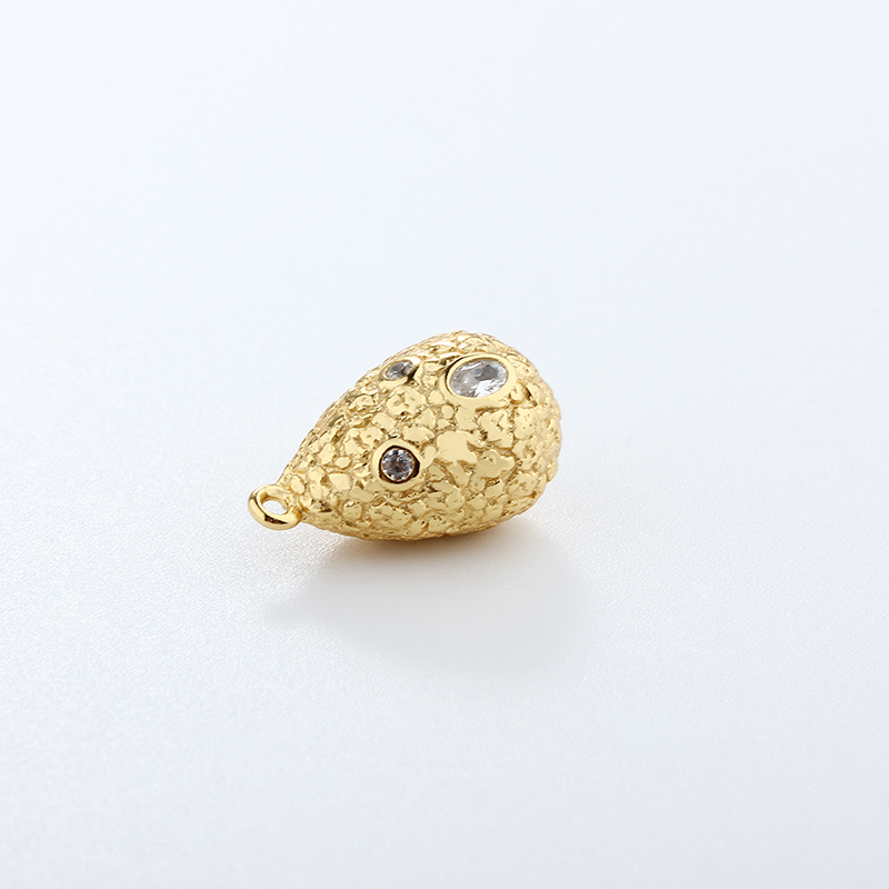 925 Sterling Silver Drop Hammered Charm