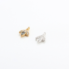 925 Sterling Silver CZ Leaf Charm