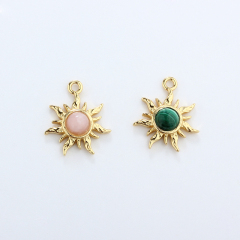 925 Sterling Silver 4mm Gemstone Sun Charm