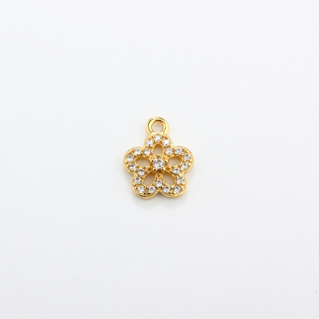 925 Sterling Silver CZ Flower Charm