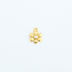 925 Sterling Silver 7mm Flower CZ Charm