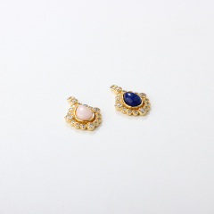 925 Sterling Silver Drop Gemstone Charm