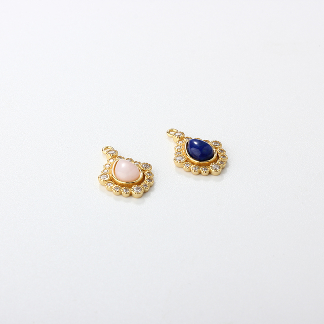 925 Sterling Silver Drop Gemstone Charm