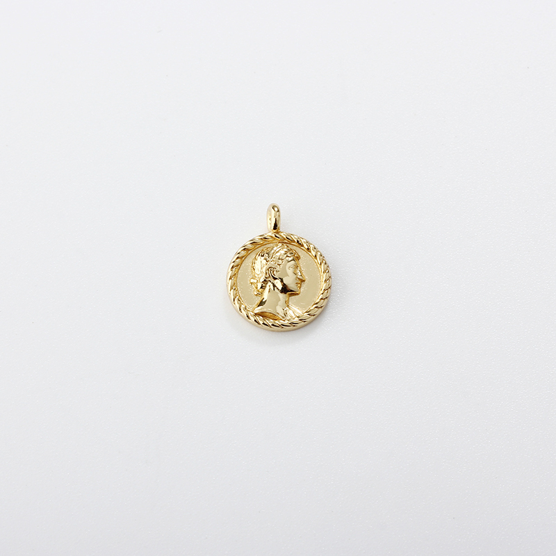 925 Sterling Silver Classical Relief Portrait Charm