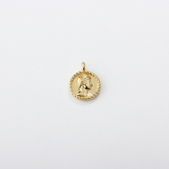 925 Sterling Silver Classical Relief Portrait Charm
