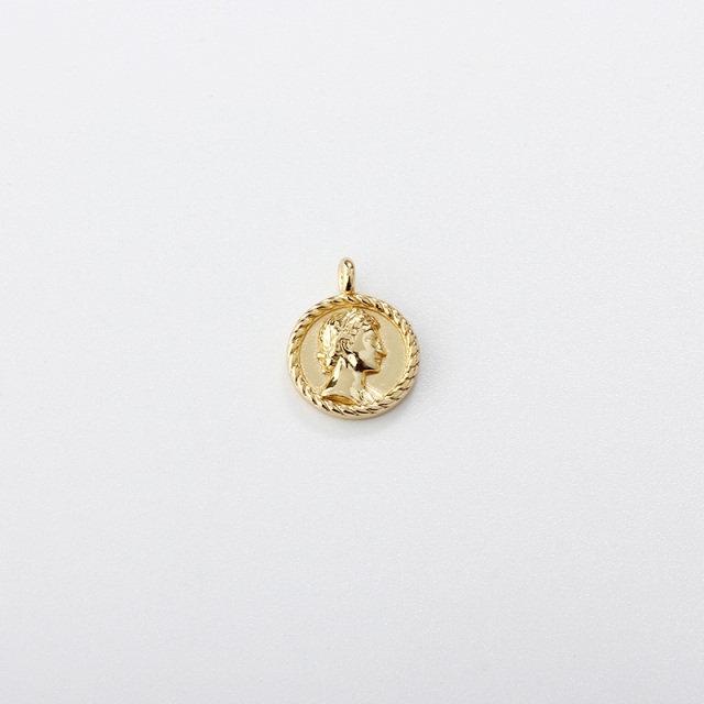 925 Sterling Silver Classical Relief Portrait Charm