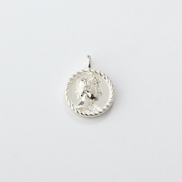 925 Sterling Silver Classical Relief Portrait Charm