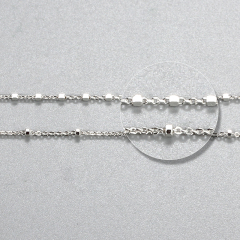 925 Sterling Silver Cable Chain With Cut Beads Chain