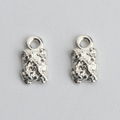 925 Sterling Silver Textured / Hammered Rectangle Charms