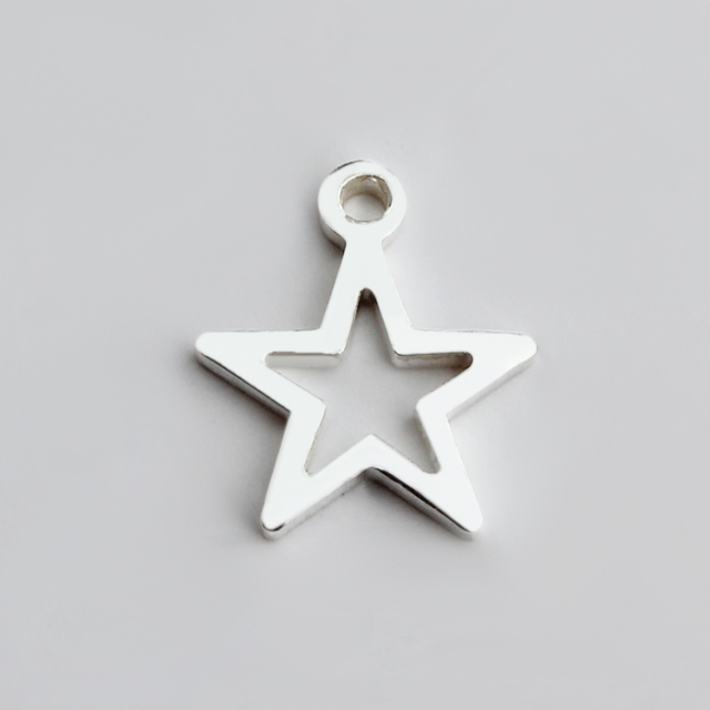 925 Sterling Silver Hollow Star Charms
