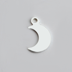 925 Sterling Silver Shiny Moon Charms 0.5*2.8*6.7mm