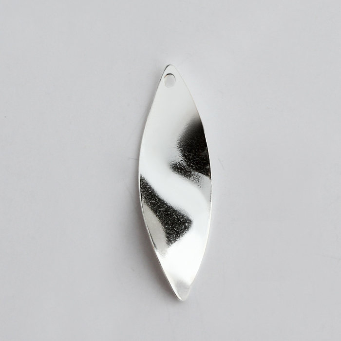 925 Sterling Silver Shiny Leaf Charm Jewelry Findings