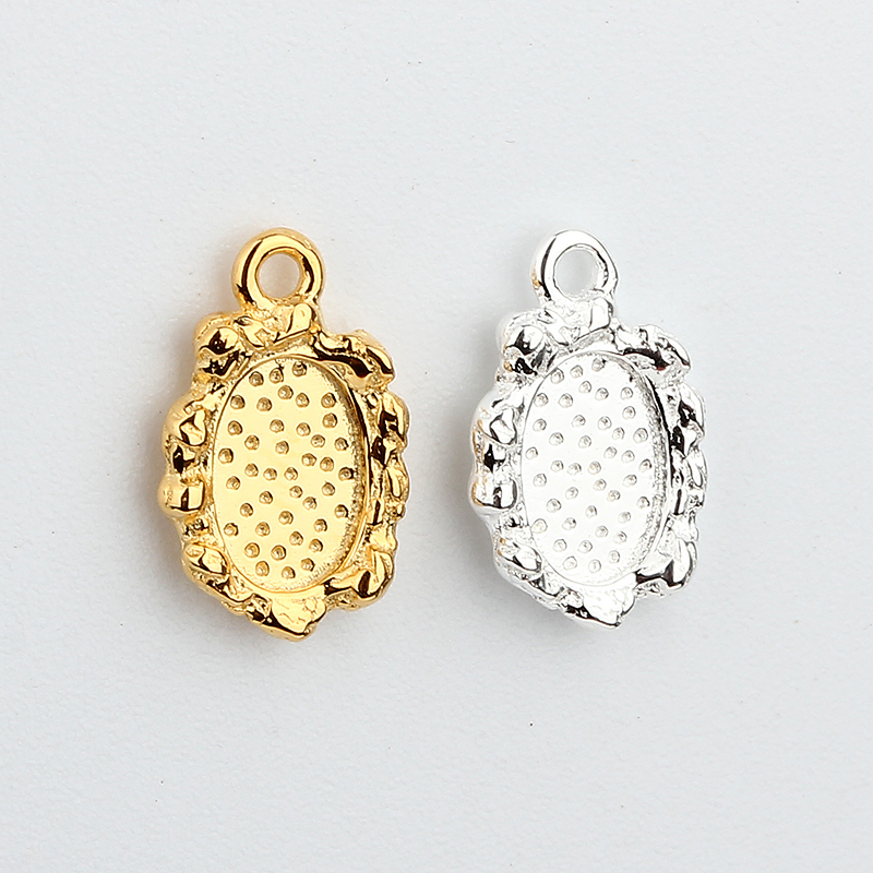 925 Sterling Silver 4*6mm Oval Gemstone Charms
