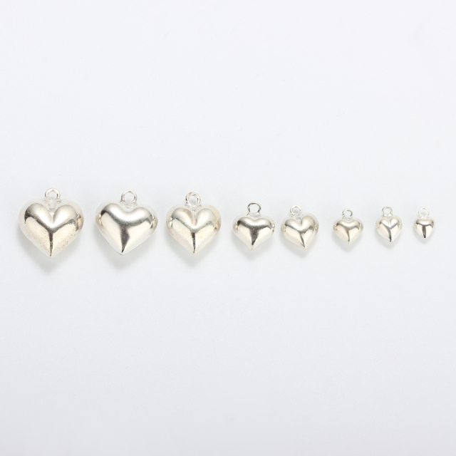 925 Sterling Silver Different Sizes Puff Heart