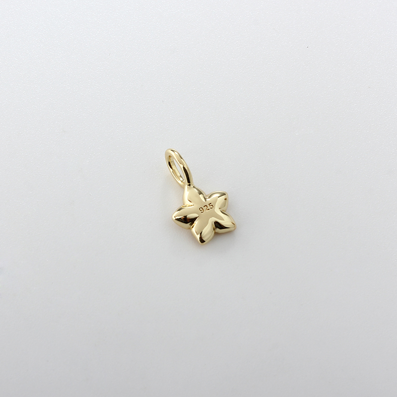 925 Sterling Silver Textured Five-Petal Flower Charms, approx 8*8.3mm
