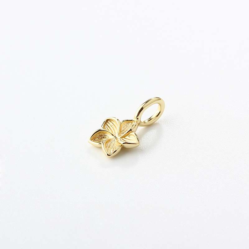 925 Sterling Silver Textured Five-Petal Flower Charms, approx 8*8.3mm