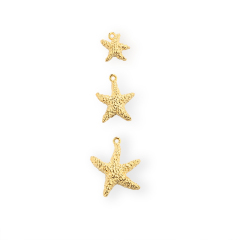 925 Sterling Silver Multi-Size Textured Starfish Charms