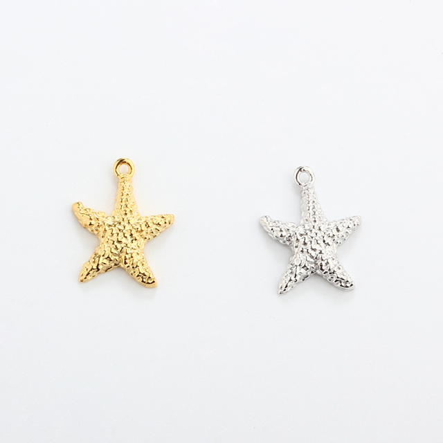 925 Sterling Silver Multi-Size Textured Starfish Charms