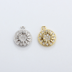 925 Sterling Silver CZ Sun Charm